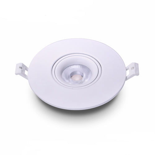 NEXLEDS NXCOB60-12W-3CCT-DIM-W, 4" 360° Gimbal LED Dimmable Downlight, 100-120VAC, 12W, 1200 Lumens, White