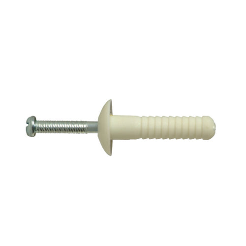 UCAN NYL 14112K, Nylon Pin Bolts With Zinc Plated Steel Nail, Mushroom Head, 1/4'' X 1-1/2'', 100 PCS/Jars