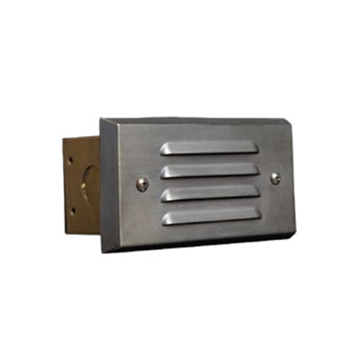 ORTECH OD-STB201, LED Step Light, 12V AC/DC Frosted Lens, Louvered Face Plate, Solid Brass Housing