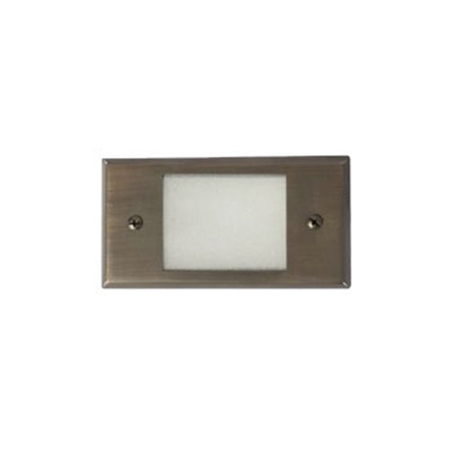 ORTECH OD-STB204, LED Step Light, 12V AC/DC Frosted Lens, Flat Face Plate, Solid Brass Housing