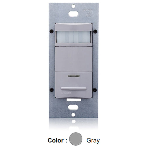Leviton ODS15-IDG, Decora Wall Switch Passive Infrared (PIR) Occupancy Sensor with Self-Adaptive Technology, Commercial Grade, 120/277VAC, 180° Field-of-View, 2100 Sq.Ft. Coverage, Gray