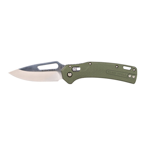 Klein Tools OGK000GNT, KTO Resurgence Knife, Drop Point Blade, Moss Green Handle