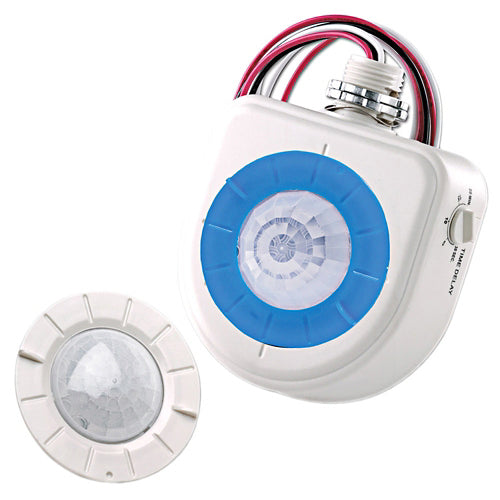Leviton OSFHU-C4W, Fixture Mount High-Bay Passive Infrared (PIR) Occupancy Sensor with Two Interchangeable Lenses, For 360º High-Bay and 360º Low-Bay, Cold Storage, 480 VAC, 8-40 FT Coverage, White