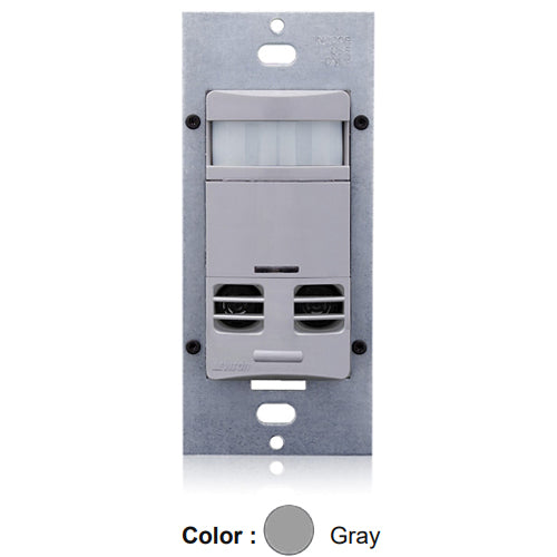 Leviton OSSMT-MDG, Decora Wall Switch Multi-Technology Occupancy Sensor with Self-Adaptive Technology, Commercial Grade, 120-277VAC, 180° Field-of-View, 2400 Sq.Ft. Coverage, Gray