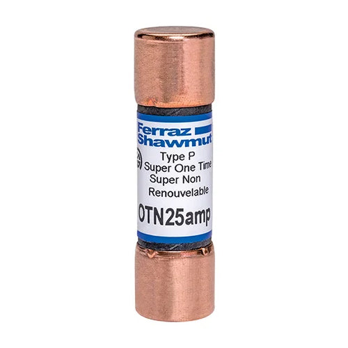 Mersen OTN25, OTN 25A Class K5 Fuse, Fast-Acting, 250VAC, Ferrule Type