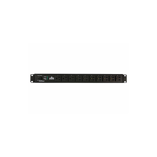 Leviton P1020-12S, P1000 Series Horizontal Rack-Mount Power Distribution Unit, 120V 15A, 10 Receptacle, 5-15P Plug Type, 12 Feet Cord Length