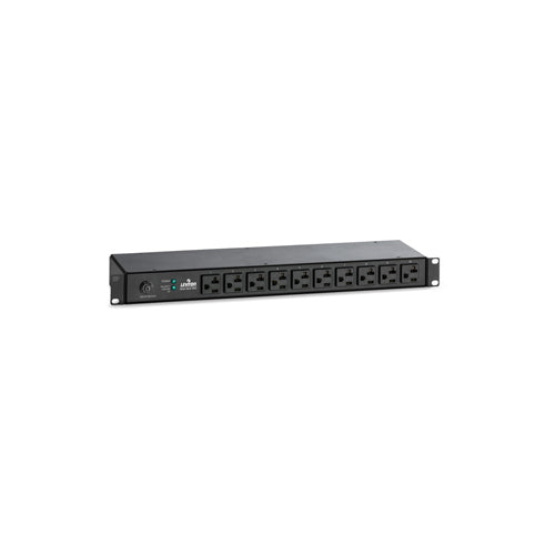 Leviton P1022-12L, P1000 Series Horizontal Rack-Mount Power Distribution Unit, 120V 20A, 10 Receptacle, L5-20P Plug Type, 12 Feet Cord Length