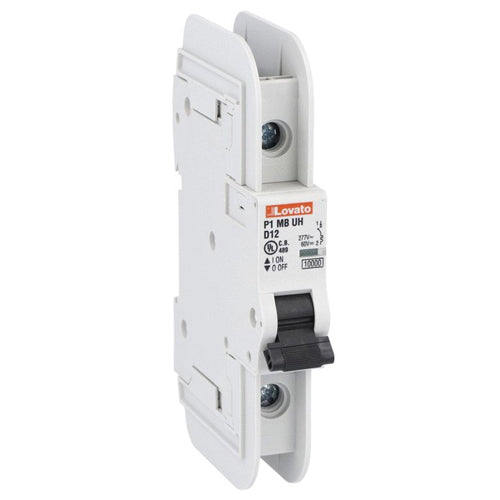 Lovato P1MBUH1PD32, Miniature Circuit Breaker, Thermal and Magnetic Trip Type, One Pole (1P), 10kA, 1 Module, D-Curve Characteristic, 32A, Rated Voltage 277VAC (UL 489)