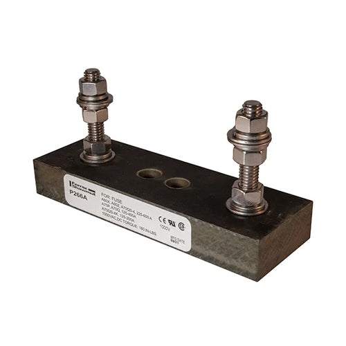 Mersen P266A, P-Block For Semiconductor Fuse, 1-Pole, 400A, 1000VAC/DC, Stud Center to Center: 4.06''