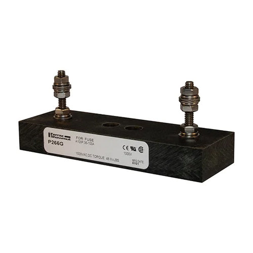 Mersen P266G, P-Block For Semiconductor Fuse, 1-Pole, 100A, 1000VAC/DC, Stud Center to Center: 4.25''