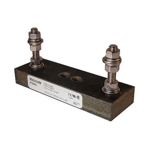 Mersen P266L, P-Block For Semiconductor Fuse, 1-Pole, 400A, 1000VAC/DC, Stud Center to Center: 4.66''