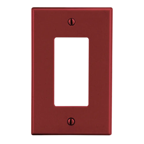 Hubbell P26R, Wallplates for Style Line Decorator Receptacle, 1-Gang, Thermoplastic, Smooth, Red