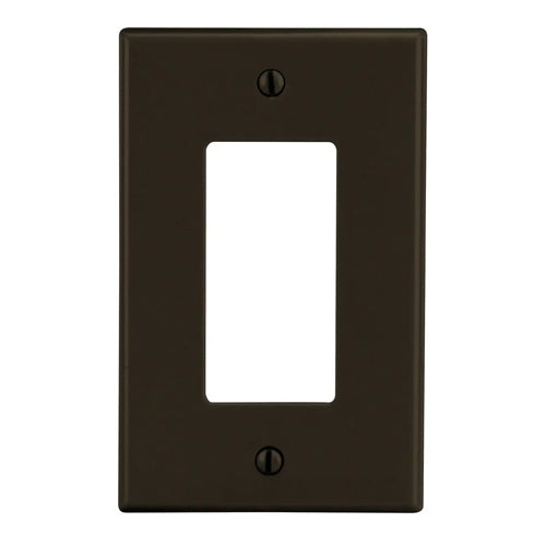 Hubbell P26, Wallplates for Style Line Decorator Receptacle, 1-Gang, Thermoplastic, Smooth, Brown