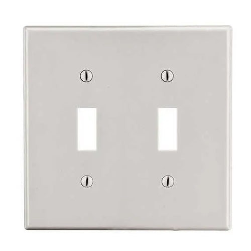 Hubbell P2LA, Toggle Switch Non-Metallic Wallplates, Standard Size, 2-Gang, Light Almond