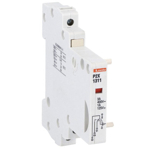 Lovato P2X1311, Indicator Contact for Thermal-Magnetic Trip, Side Mount, 1 Changeover Contact, For Miniature Circuit Breakers 80...125A