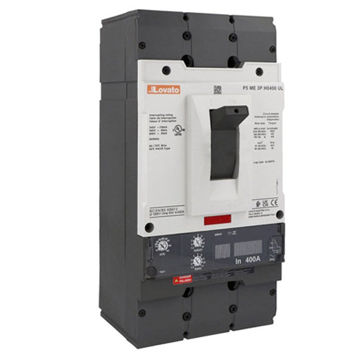 Lovato P5ME3PH0400UL, Moulded Case Circuit Breaker Three-Pole, UL489 Standard, 400A - Icu 65kA at 480V