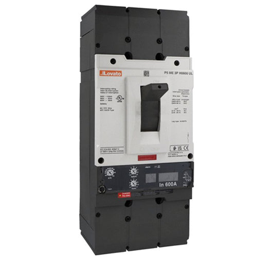 Lovato P5ME3PH0600UL, Moulded Case Circuit Breaker Three-Pole, UL489 Standard, 600A - Icu 65kA at 480V