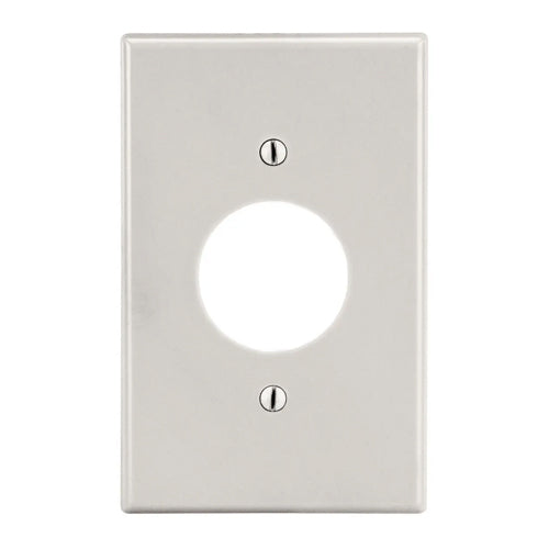Hubbell P7LA, Wallplates for Single Receptacle Plate, 1.40" Opening, 1-Gang, Thermoplastic, Smooth, Light Almond
