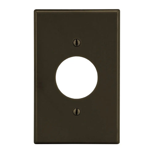 Hubbell P7, Wallplates for Single Receptacle Plate, 1.40" Opening, 1-Gang, Thermoplastic, Smooth, Brown