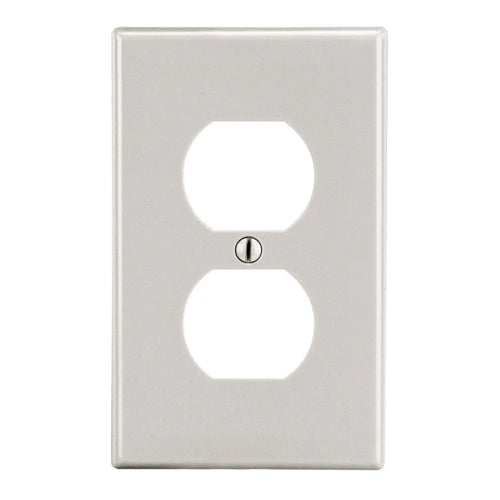 Hubbell P8LA, Wallplates for Duplex Receptacle, 1-Gang, Thermoplastic, Smooth, Light Almond
