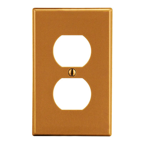 Hubbell P8OR, Wallplates for Duplex Receptacle, 1-Gang, Thermoplastic, Smooth, Orange
