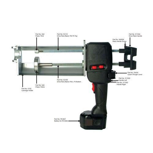 UCAN PA 2050K, FLO-ROK Dispensing Tools, Battery Tool Kit for FR6-20 SD includes Two Batteries, Charger And Case