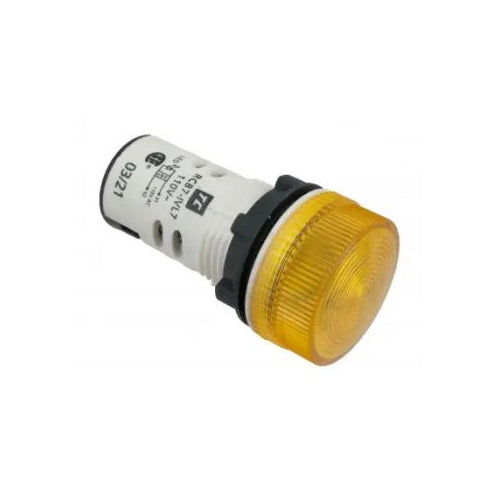 Techspan PB-B7IVL78110V, Integrated LED Pilot Lamp, 110V, Yellow