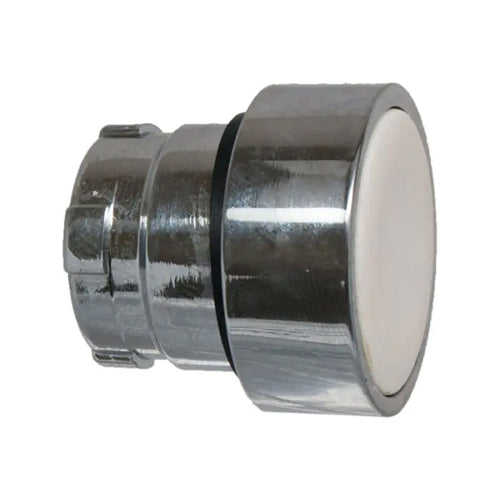 Techspan PB-BA1, Flush Push Button, Spring Return, Chromium Plated Metal Bezel, White