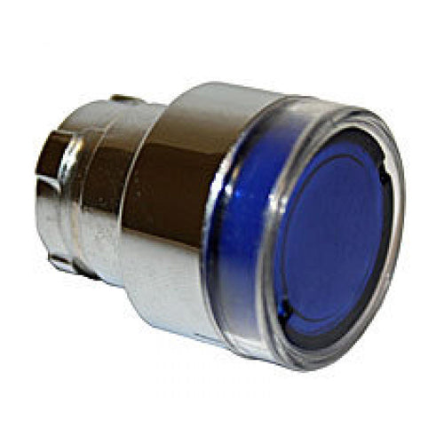 Techspan PB-BW36, Flush Push Button, Spring Return, For Incandescent Bulbs, Blue