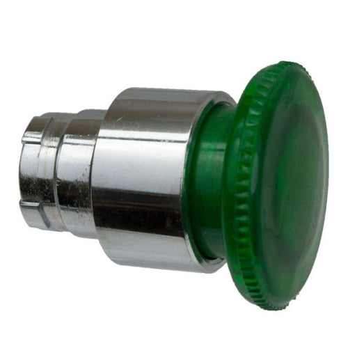 Techspan PB-BW43, 40mm Illuminated Mushroom Head, 2 Position Momentary, Green