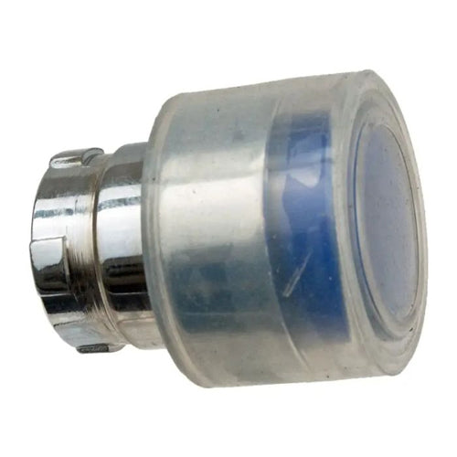 Techspan PB-BW56, Flush Head Push Button with Transparent Boot, Illuminated Type, Spring Return, Blue
