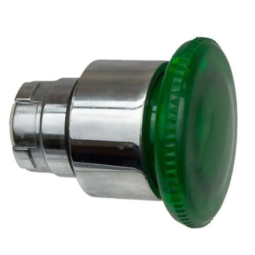Techspan PB-BW63, 40mm Illuminated Mushroom Head, 2 Position Maintained, Stay Put, Green