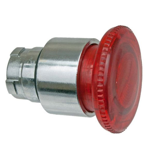 Techspan PB-BW64, 40mm Illuminated Mushroom Head, 2 Position Maintained, Stay Put, Red