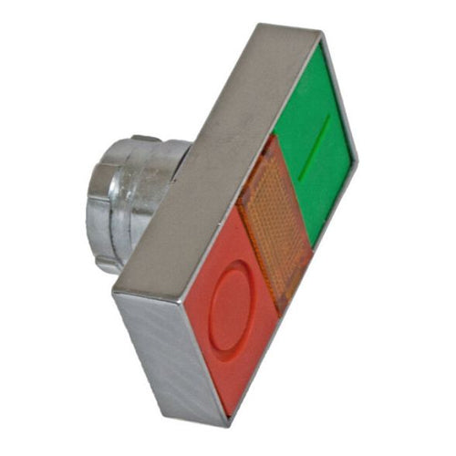 Techspan PB-BW9, Double Headed Push Button, Chromium Plated Metal Bezel, Green/Amber/Red
