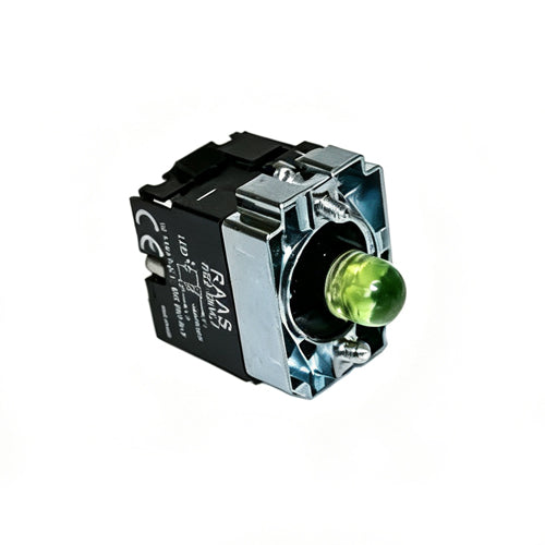 Techspan PB-BWN063220V, Illuminated Push Button Holder Block, Direct BA 9s Neon Bulb Supplied, Green, 220V