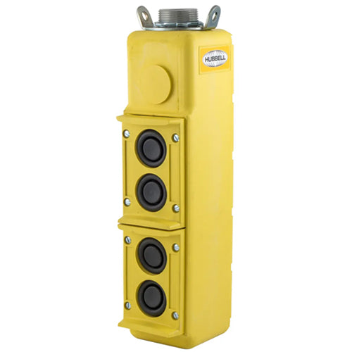 Hubbell PBS4, PBS Series Heavy Duty Pendant Pushbutton Station, NEMA 3R, 4 Buttons, Single Speed