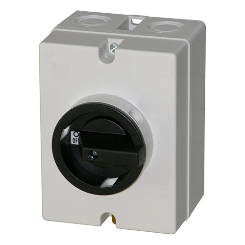 IMO PE69-4020-GREY, IP66 Enclosed Door Interlock AC Disconnect, 4 Pole, 20A, Grey with Black Handle