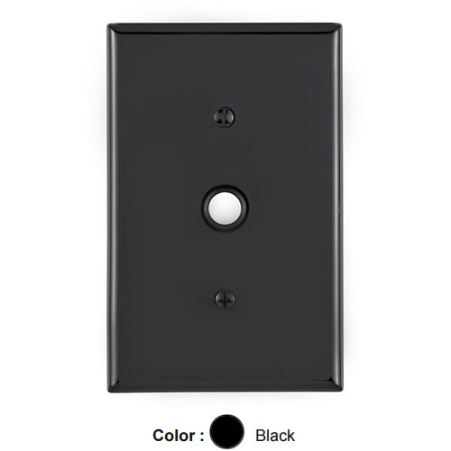 Leviton PJ11-E, 1-Gang 0.406 Inch Hole Device Telephone/Cable Wallplate, Midway Size, Thermoplastic Nylon, Strap Mount, Black, 2 Packs