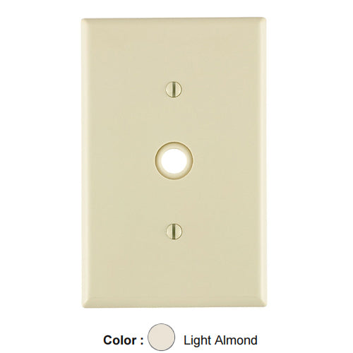 Leviton PJ11-T, 1-Gang 0.406 Inch Hole Device Telephone/Cable Wallplate, Midway Size, Thermoplastic Nylon, Strap Mount, Light Almond, 2 Packs