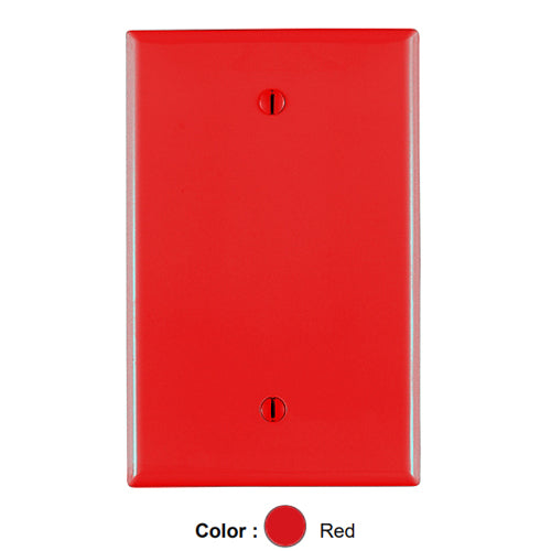 Leviton PJ13-R, 1-Gang No Device Blank Wallplate, Midway Size, Thermoplastic Nylon, Box Mount, Red, 2 Packs
