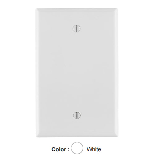 Leviton PJ13-W, 1-Gang No Device Blank Wallplate, Midway Size, Thermoplastic Nylon, Box Mount, White, 3 Packs