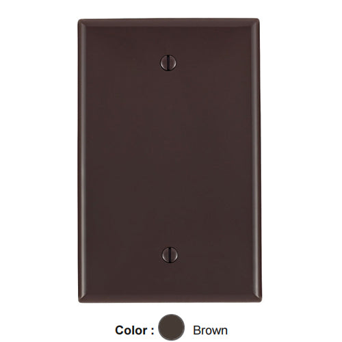 Leviton PJ13, 1-Gang No Device Blank Wallplate, Midway Size, Thermoplastic Nylon, Box Mount, Brown, 2 Packs