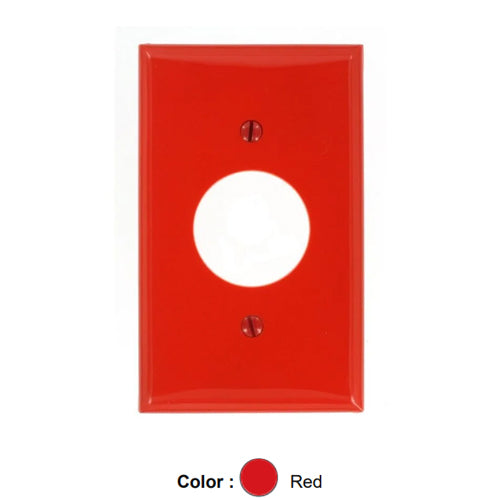 Leviton PJ7-R, 1-Gang Single 1.406 Inch Hole Device Receptacle Wallplate, Midway Size, Thermosplastic Nylon, Red, 2 Packs