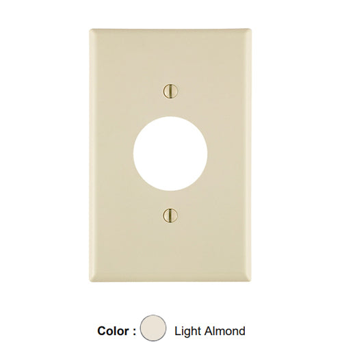 Leviton PJ7-T, 1-Gang Single 1.406 Inch Hole Device Receptacle Wallplate, Midway Size, Thermosplastic Nylon, Light Almond, 2 Packs