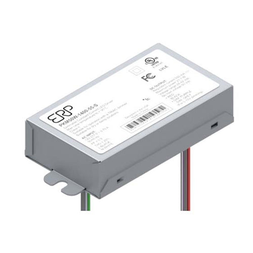 ERP Power PKM30W-1050-55-SN, Programmable Constant Current LED Driver, Output 30W 275-1050mA 10-55Vdc,  0-10V Dimming, IP20 Metal Case, Bottom Leads with Studs, Input 120-277Vac