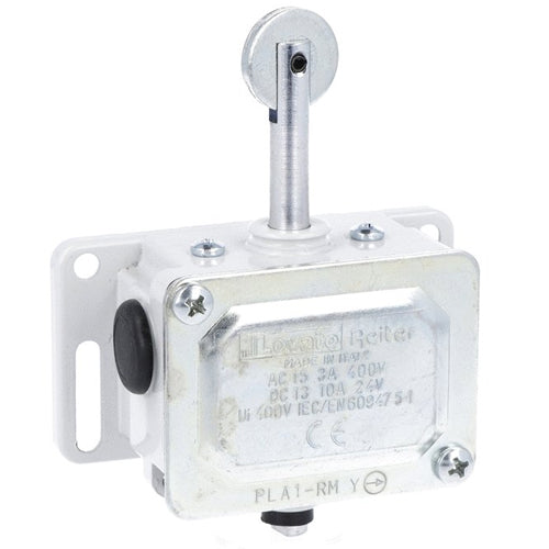 Lovato PLA1RM, Metal Limit Switch, PL Series, Manual Reload and Magnetic Release, Top Roller Push Plunger, Contacts 1NC, IP40