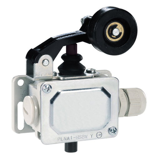 Lovato PLNA1HSBW, Metal Limit Switch, PL Series, Roller Centre Push Lever, With Offset Roller, Contacts 1NC, IP65