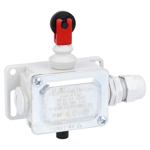 Lovato PLNU1RW, Metal Limit Switch, PL Series, Top Roller Push Plunger, Contacts 1NO+1NC , IP65