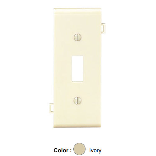 Leviton PSC1-I, 1-Gang Toggle Switch Wallplate, Sectional, Thermoplastic Nylon, Device Mount, Center Panel, Ivory, 2 Packs