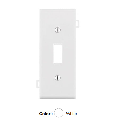 Leviton PSC1-W, 1-Gang Toggle Switch Wallplate, Sectional, Thermoplastic Nylon, Device Mount, Center Panel, White, 2 Packs